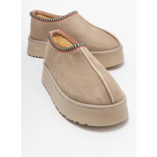 Yüksek Tabanlı Kısa Mini Bot Bej