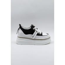 Kriste Bell Yüksek Taban Taş Detaylı Ithal Kadın Spor Ayakkabı  KB0002 Siyah