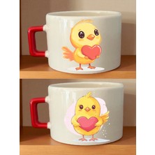 Kalp Civciv 2'li Kahve Fincanı - Erkeklere Alınabilecek Hediyeler, Doğum Günü Hediyesi Fikirleri