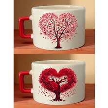 Aşk Ağacı Baskılı 2'li Kahve Fincanı - Erkek Öğretmene Hediye Fikirleri, Erkeklere Alınacak Hediye