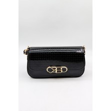 Kriste Bell Çapraz Askılı Kadın Çanta Kb 7217 - Siyah Rugan Kroko