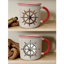Gemi Dümenili 2'li Kırmızı Kupa - Erkek Için Hediye Önerileri, Güzel Hediyeler, Babalar Için Hediye