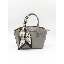 Kriste Bell Ithal Kadın Fular Detaylı El ve Çapraz Çanta KB592 - Gri