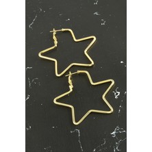 Sepetim Yıldız Trend Küpe 5 Cm-Sarı
