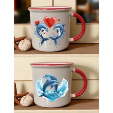 Yunuslar 2'li Ağzı Kırmızı Bardak - Sevgiliye Hediye Erkek, Sevgiliye Anlamlı Hediye