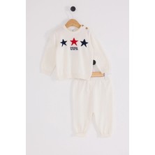 U.s.polo Erkek Bebek Triko 2li Takım - Ekru
