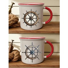 Gemi Dümeni 2'li Kırmızı Kupa - Erkek Için Hediye Önerileri, Güzel Hediyeler, Babalar Için Hediye