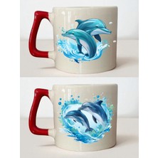 Yunus Baskılı 2'li Kupa - Kız Bebek Hediye, Masa Üstü Hediyelik, Öğretmen Için Hediye