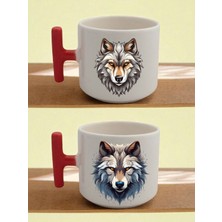 Muhteşem Kurt Baskılı Latte Bardağı - Babaya Doğum Günü Hediyesi, Sevgili Hediyeleri