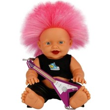 Punkçı Bebek Figürü 25 cm - Pembe Saçlı (Lisinya)