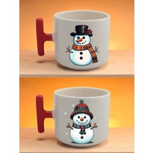 Tatlı Kardan Adam Baskılı Latte Bardağı - Öğretmenler Günü Için Hediyeler, Hediyelik Ürün