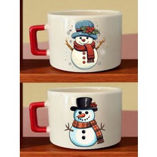 Tatlı Kardan Adam Baskılı Kahve Fincanı - Anneler Günü Için Hediye, Kız Arkadaşa Doğum Günü Hediyesi