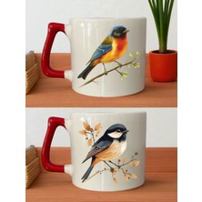 Dalda Kuş Baskılı 2'li Kupa - Erkeğe Evlilik Yıldönümü Hediyesi, Doktor Hediyeleri