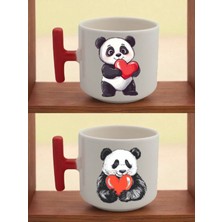 Sevimli Panda Baskılı Latte Kupası - Karne Hediyeleri, Kişiye Özel Hediye