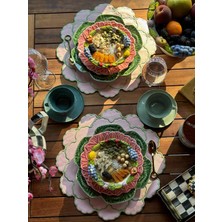 Flora 2li Amerikan Servis Pembe - Yeşil
