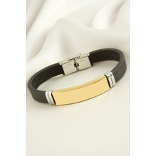 Isim Yazılabilir Deri Çelik Bileklik