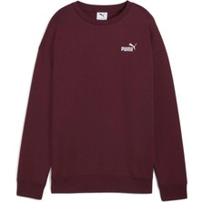 Ess Small Logo Relaxed Crew Puma Kadın Sweatshirt Bordo Sweatshirt Kadın Sweatshirt