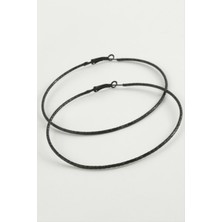 Sepetim Çizgili Metal Halka Küpe 8-9-10 Cm-9 cm
