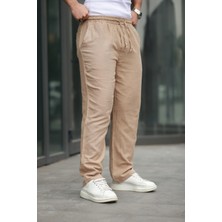 Keten Bağcıklı Jogger Pantolon
