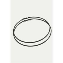 Sepetim Ezme Çizgili Metal Halka Küpe 8-9-10 Cm-Siyah