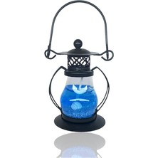 Dekoratif Jel Mum Fener Küçük Boy Mavi