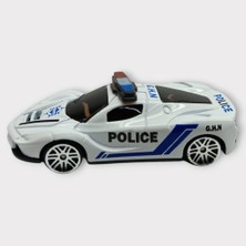 Metal Mini Polis Arabası  8 cm - Polis - 7 (Lisinya)