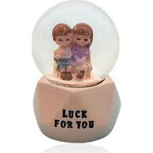 Sevgi Temalı Çift Işıklı Kar Küresi