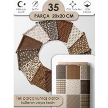 Patchwork Kumaş Seti – 35 Desen 20X20 cm | %100 Pamuk Saten | Tek Parça Kumaş | Dikiş, El Işi ve Quilting Için Özel Tasarım