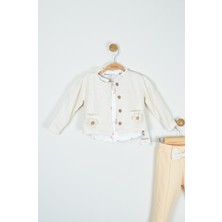 %100 Pamuklu Tuvit Ceketli Kız Bebek Takımı (6-24 Ay)