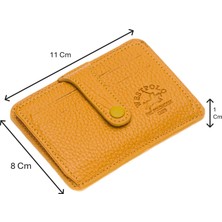 Westpolo Carpi Çok Bölmeli Unisex Hakiki Flötr Deri Kartlık - Hardal