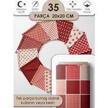 FabricsTown Desenli %100 Pamuk Saten Patchwork Kumaş – Tek Parça 150×110 cm, 35 Kare Kupon