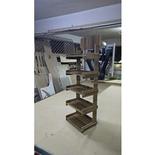 5 Gözlü Mdf Lam Raf Standı, 35X110X28 Cm, Demonte, Kolay Kurulum
