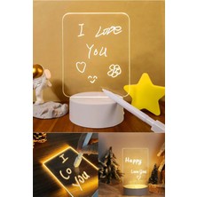 Çok Renkli LED Çizim ve Yazı Silinen Gece Lambası, Not Panosu ile Renkli Eğlence
