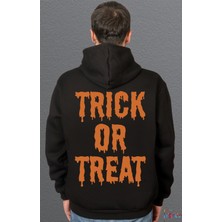 Bumeta Trick Or Treat Turuncu Sweetshirt Unisex Kapüşonlu Hoodie