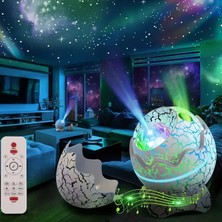 Beyaz Dinozor Yumurtası Gökyüzü Projeksiyon Lambası USB Bluetooth Hoparlör