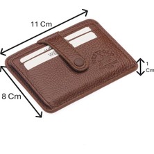 Westpolo Carpi Çok Bölmeli Unisex Hakiki Flötr Deri Kartlık - Fındık