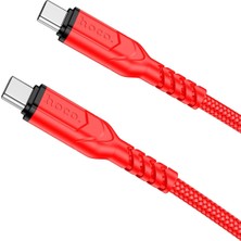 Hoco. X59 1m 60W Pd Type-C To Type-C Şarj Data Kablosu - Kırmızı