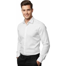 Erkek Silim Fit Armürlü Uzun Kol Gömlek BGL-ST04868