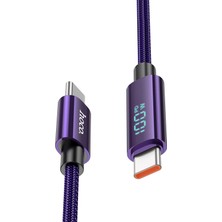 Hoco. U125 1.2m Benefit Pd 100W Type-C To Type-C Şarj Data Kablosu - Mor