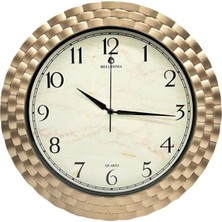 Şık 30 cm Klasik Desenli Sessiz Çalışan Duvar Saati Altın Renk