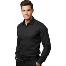 Erkek Silim Fit Armürlü Uzun Kol Gömlek BGL-ST04868