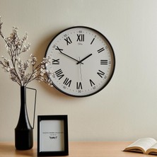 Beyaz Latin Rakam Duvar Saati, 43 Cm, Şık ve Modern Tasarım