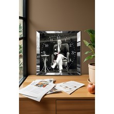 Atatürk Temalı Dekoratif Mdf Duvar Saati, Gümüş Çerçeve, Çay ve Kahve Sefası Keyfi