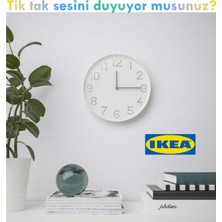Beyaz Duvar Saati, Sessiz Çalışma, 25 Cm, Şık ve Zarif Tasarım