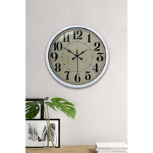 40 cm Metal Retro Duvar Saati, Şık ve Modern Tasarım, Beyaz Renk, Dekoratif Kullanım Için Ideal