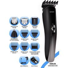 12 In 1 Çok Fonksiyonlu Erkek Bakım Seti, Şarjlı, Paslanmaz Çelik, Siyah