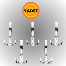 Uzun Noktalı Metal Askı Şık Portmanto Askılık Dolap Mobilya Askısı (Vidalar Dahil)(5 Adet)