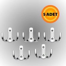 Noktalı Metal Askı Şık Portmanto Askılık Dolap Mobilya Askısı (Vidalar Dahil)(5 Adet )