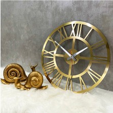 Altın Renkli Aynalı Pleksi Duvar Saati, Şık ve Güzel Ev Dekorasyonu Için Ideal