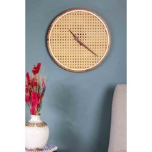 Rustik Ahşap Duvar Saati, 32 Cm, Sıcak Sarı Renk, Şile Hazeran Tasarımı